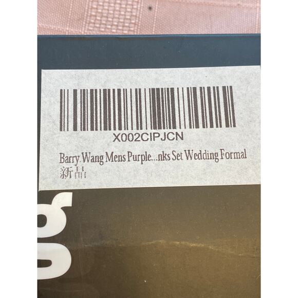 Barry Wang Four pc Matching Necktie / Pocket Square / 2 Cufflinks, Brand New - Picture 12 of 14